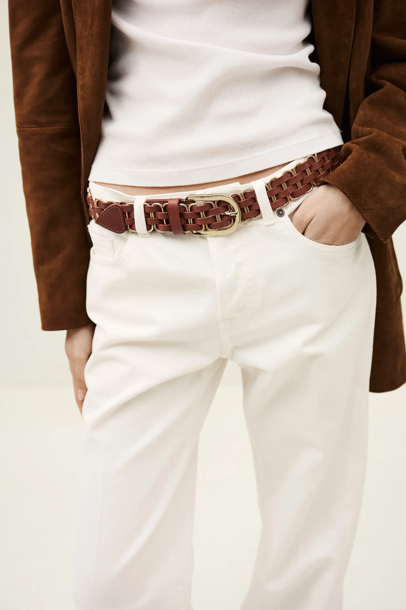 BECK ceinture cuir tressée