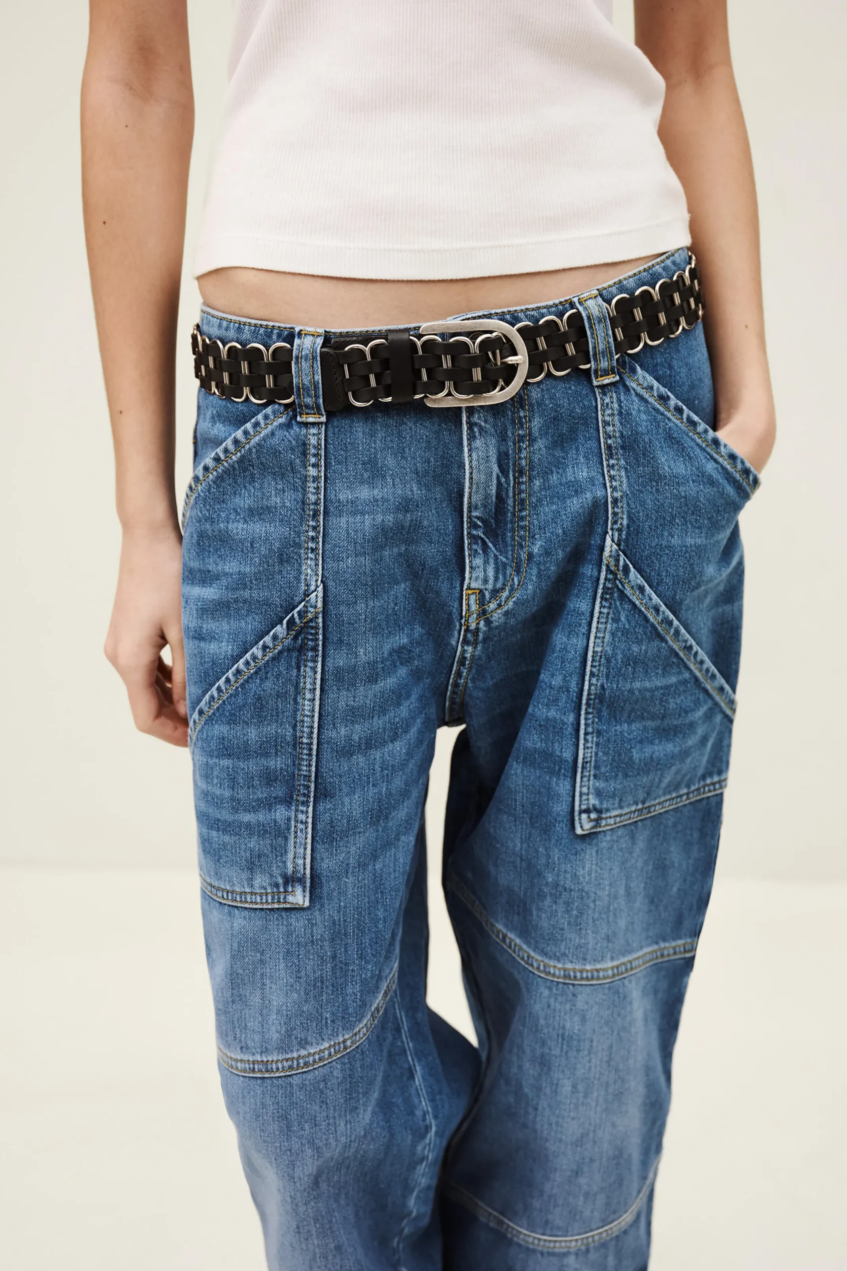 BECK ceinture cuir tressée