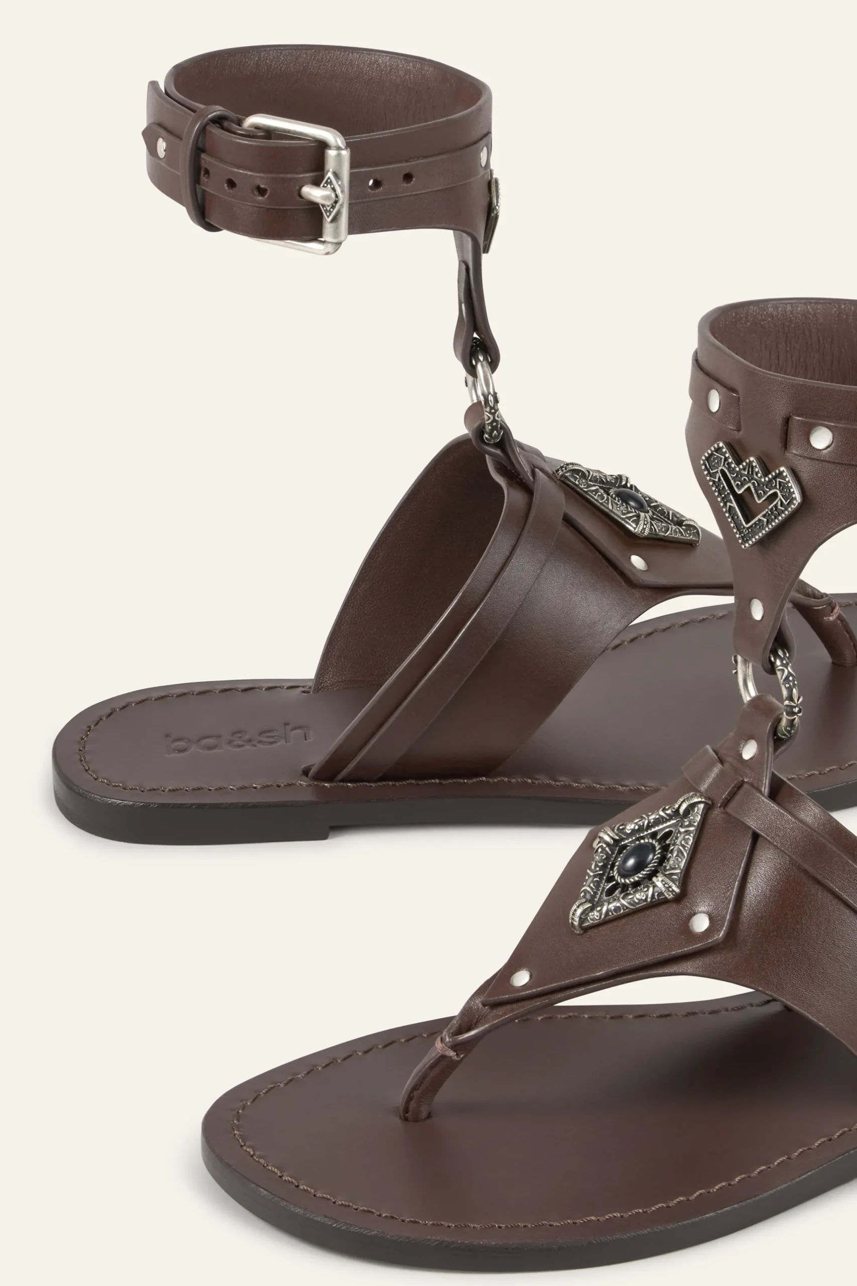 CORFOU sandales plates cuir