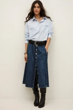COWIE jupe midi denim