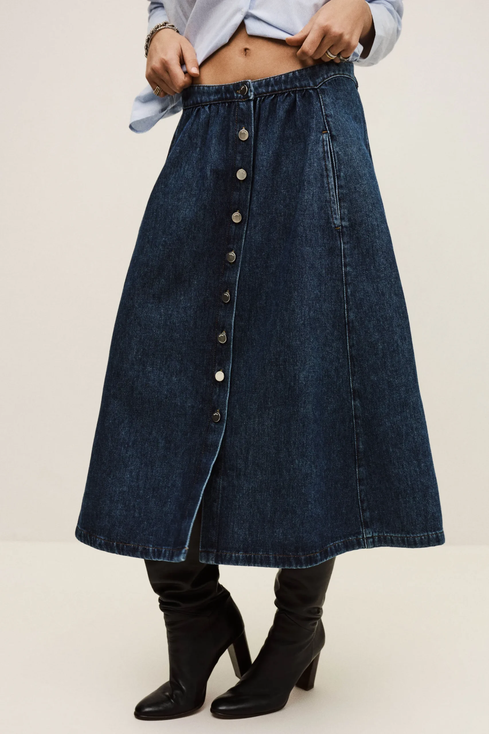 COWIE jupe midi denim