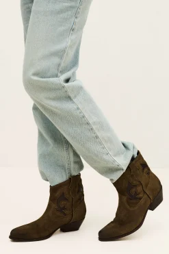 CURTIS bottines santiags daim