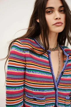 FANNY gilet rayé rond