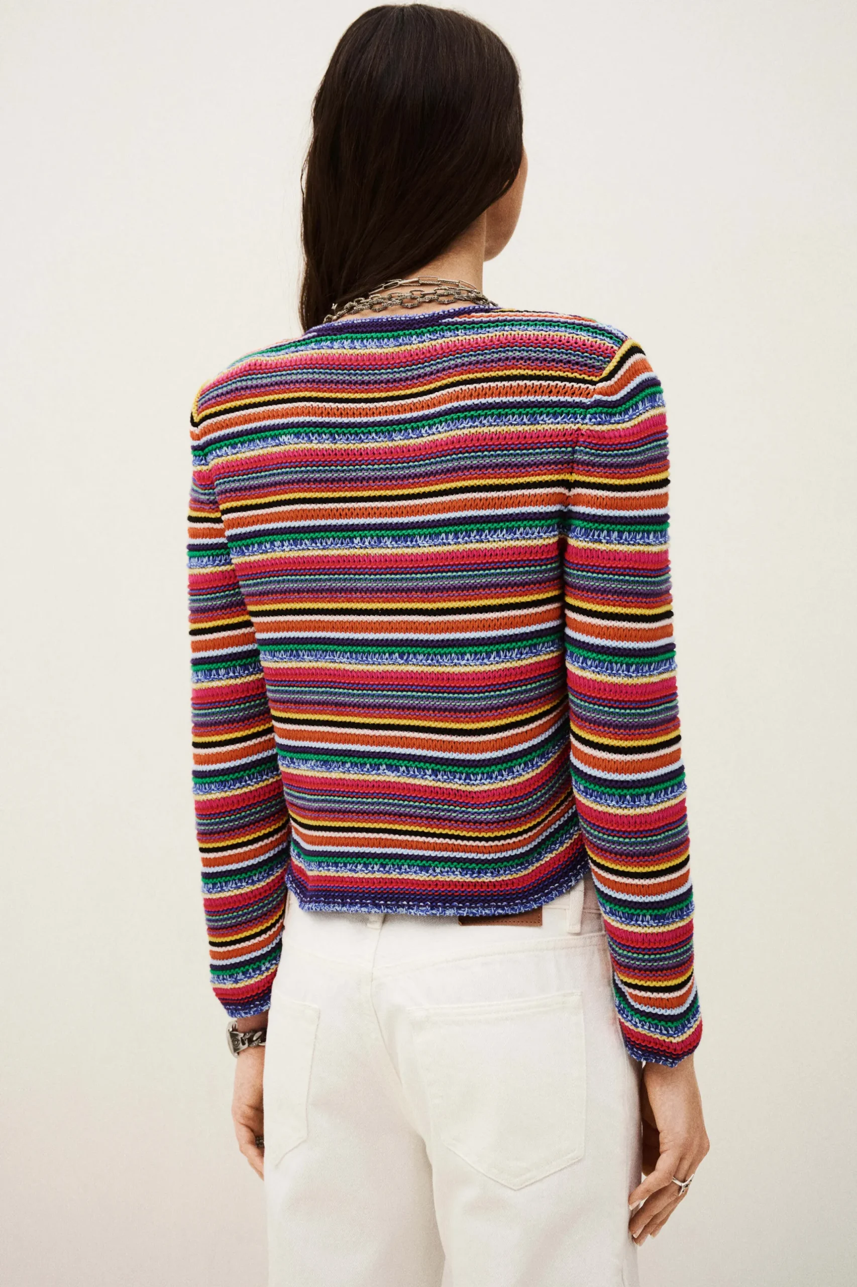 FANNY gilet rayé rond