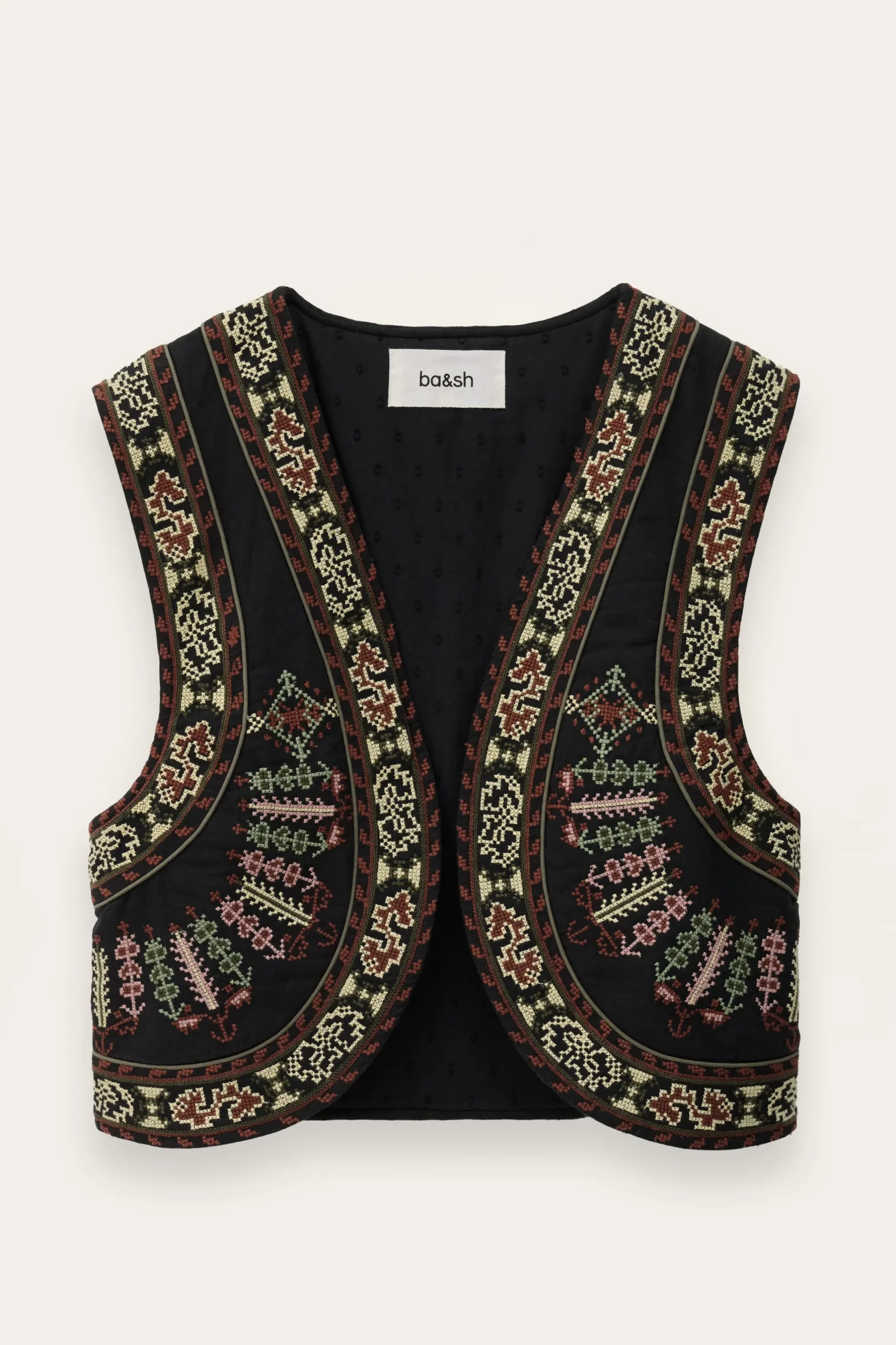 FOSCA gilet brodé court
