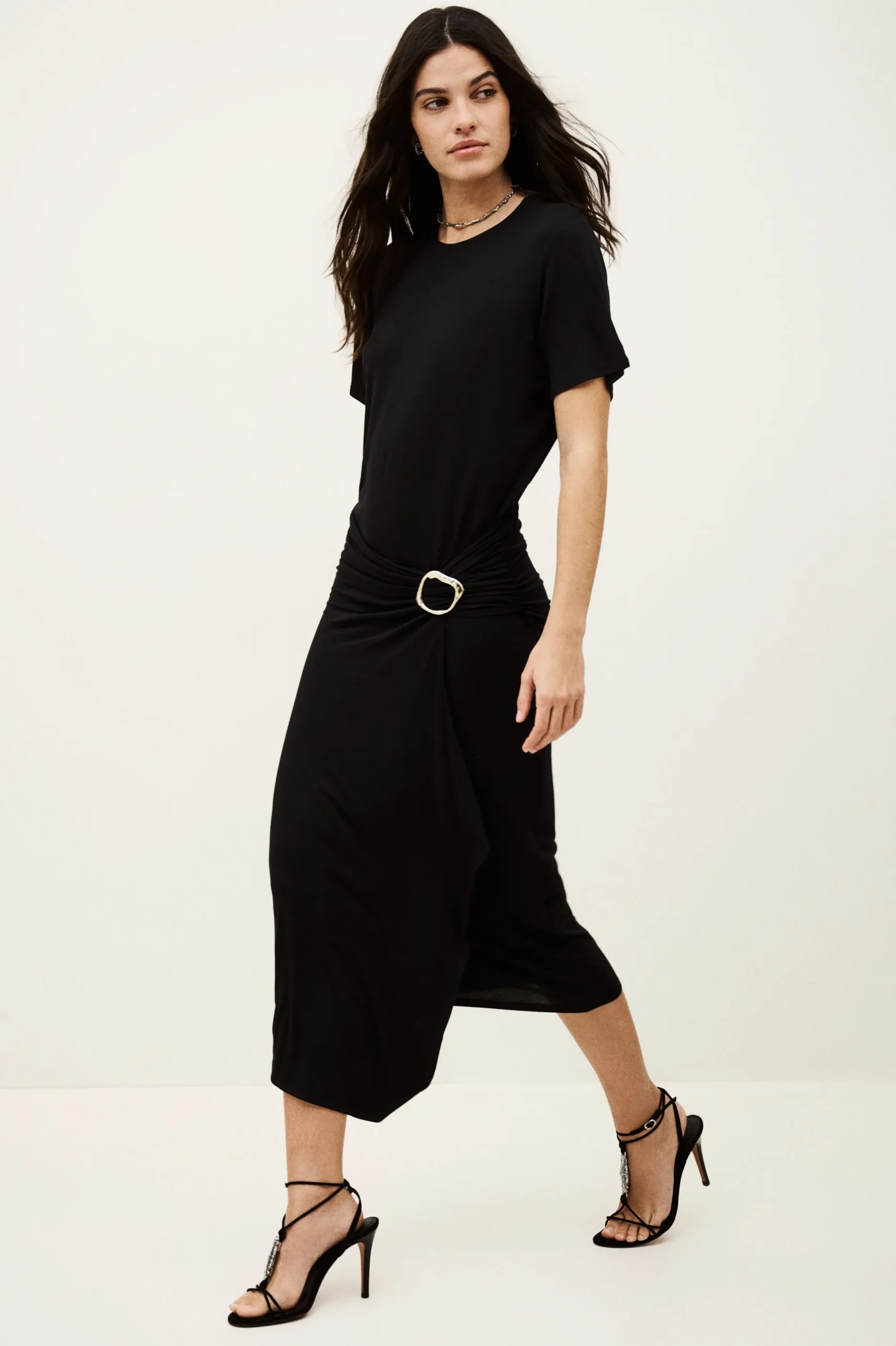 GALTEA robe midi drapée