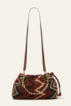 JUNE pochette raphia tribal
