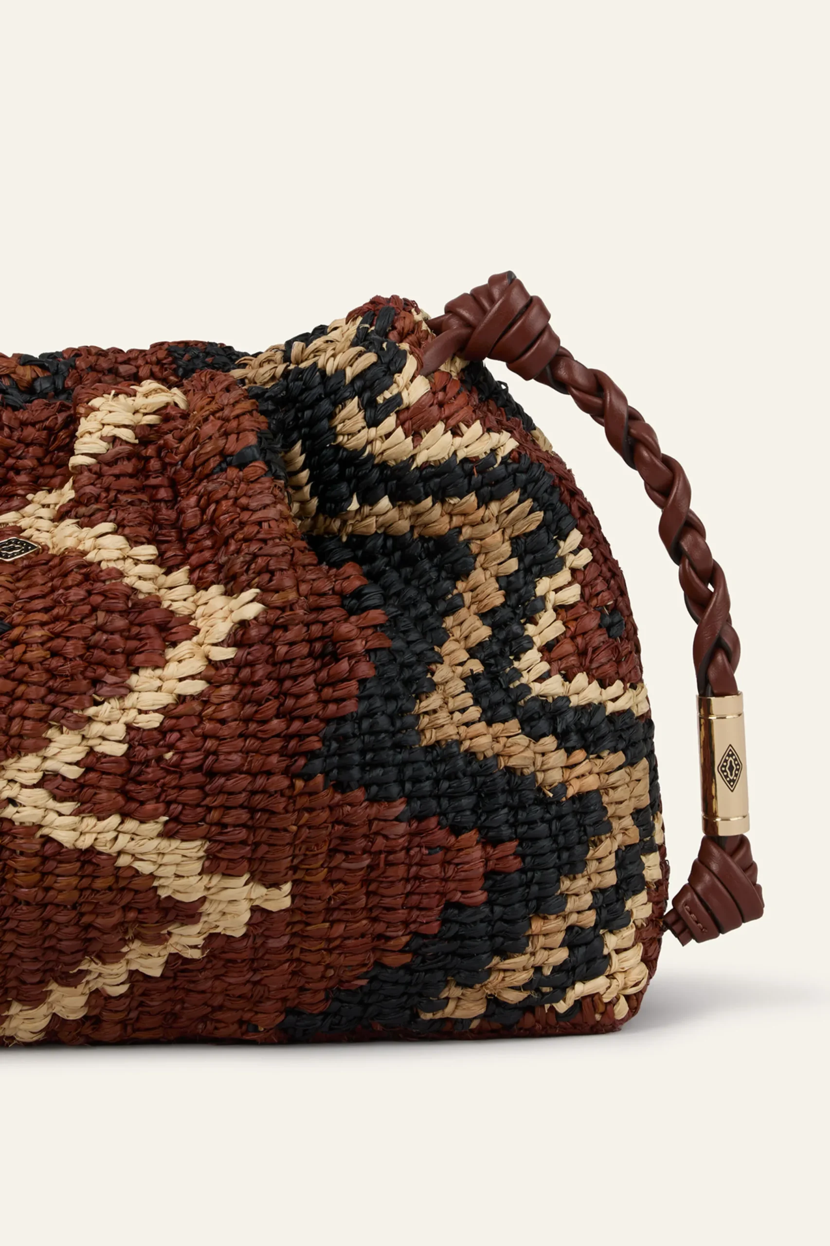 JUNE pochette raphia tribal