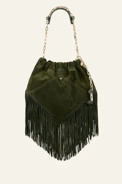 JUNE sac daim franges 450 €