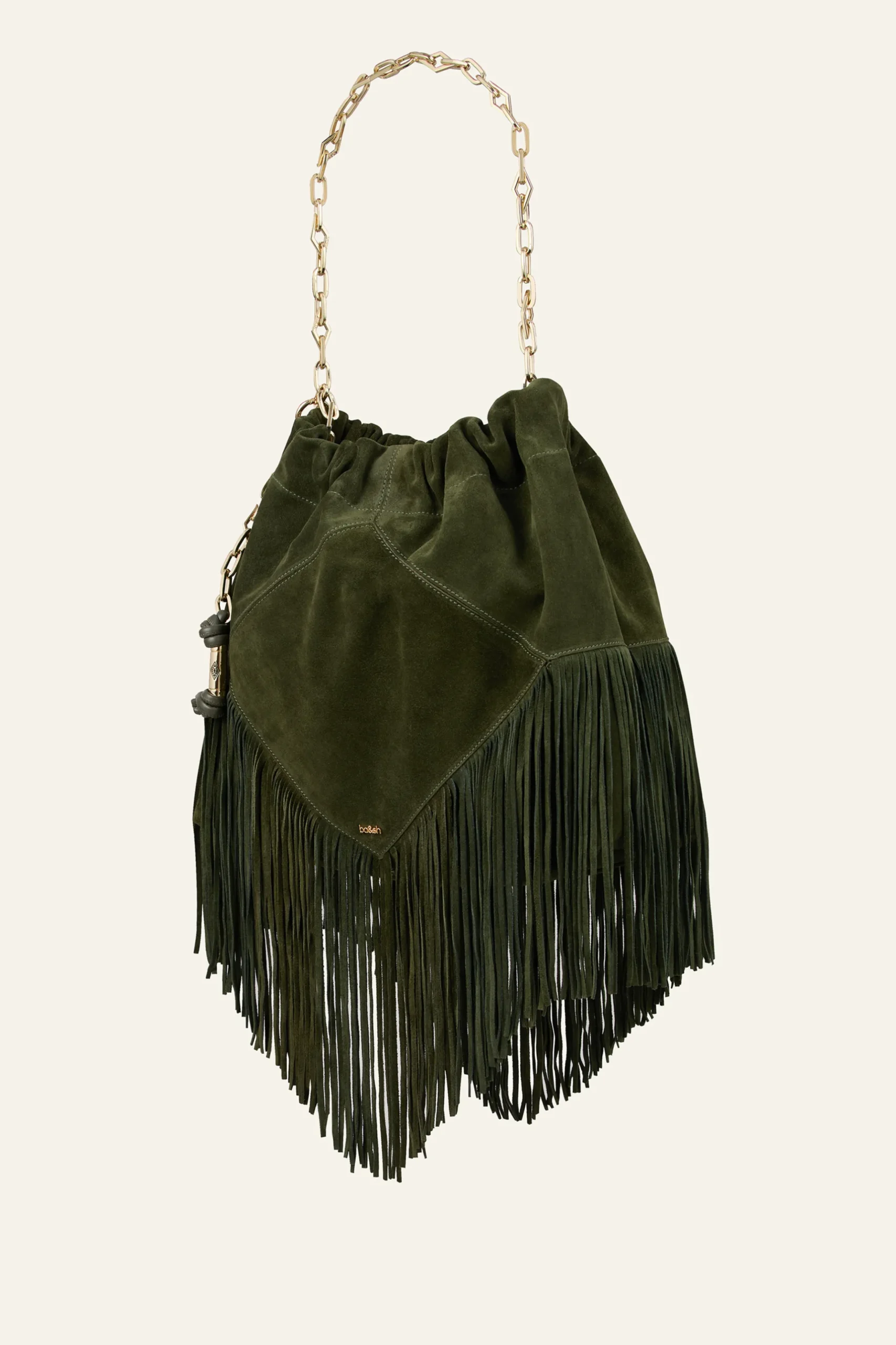 JUNE sac daim franges 450 €