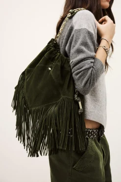 JUNE sac daim franges 450 €