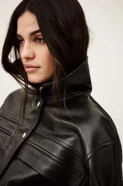 KASSIA veste cuir oversized