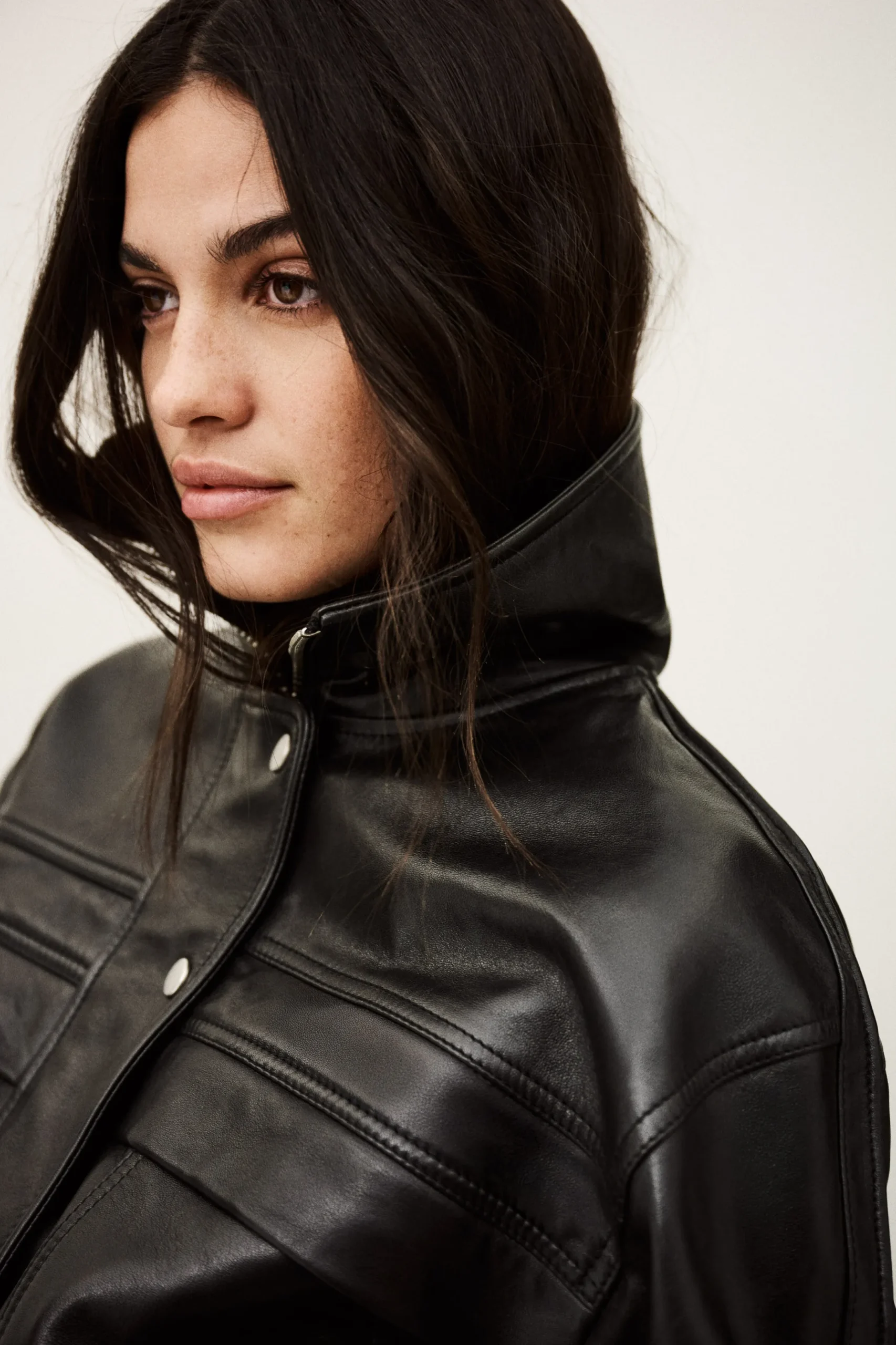 KASSIA veste cuir oversized
