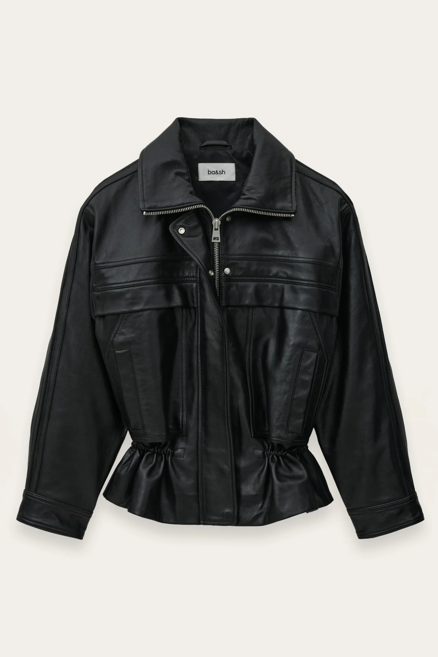 KASSIA veste cuir oversized