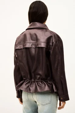 KASSIA veste cuir oversized