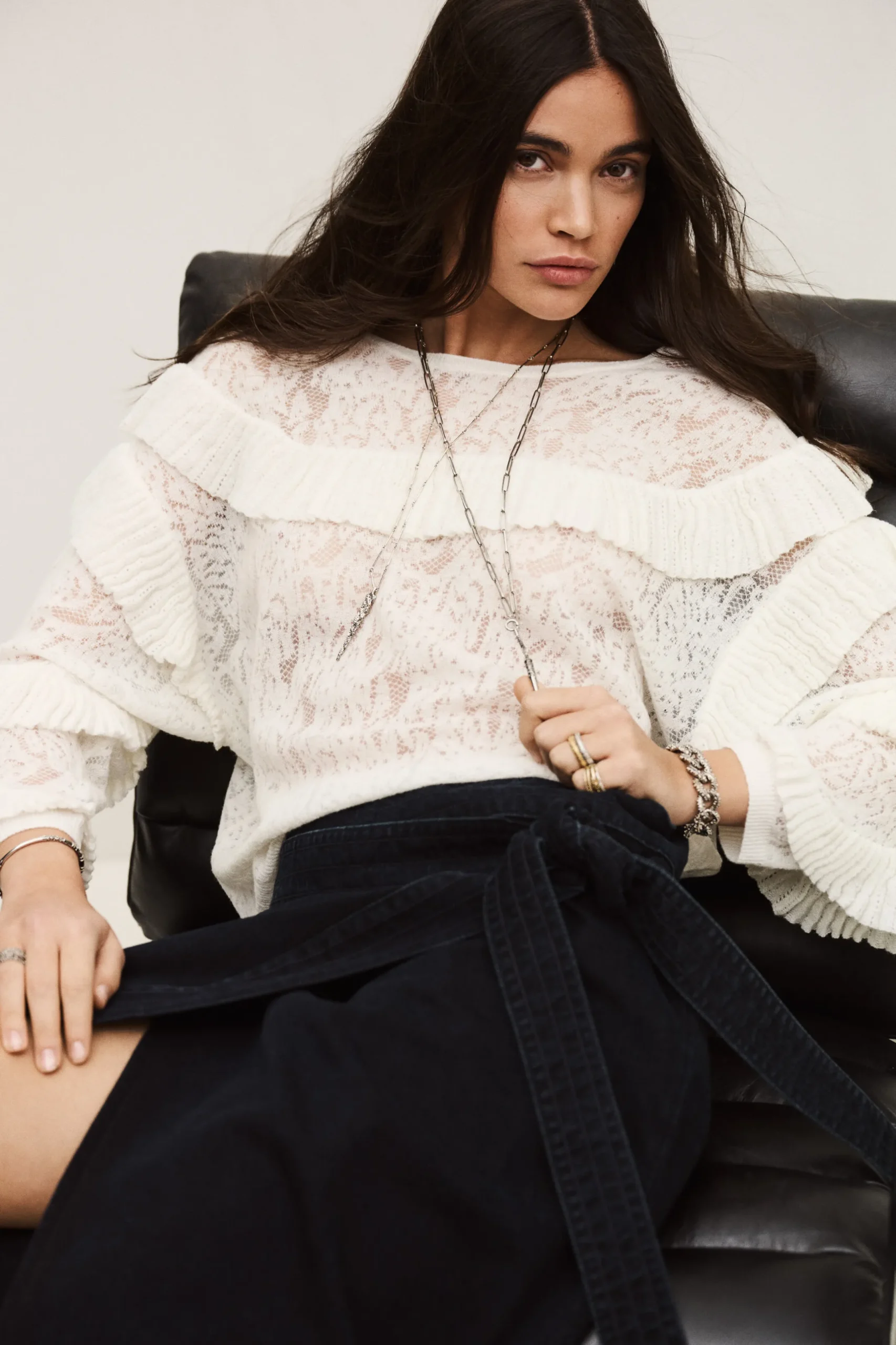LUCAS pull oversized dentelle