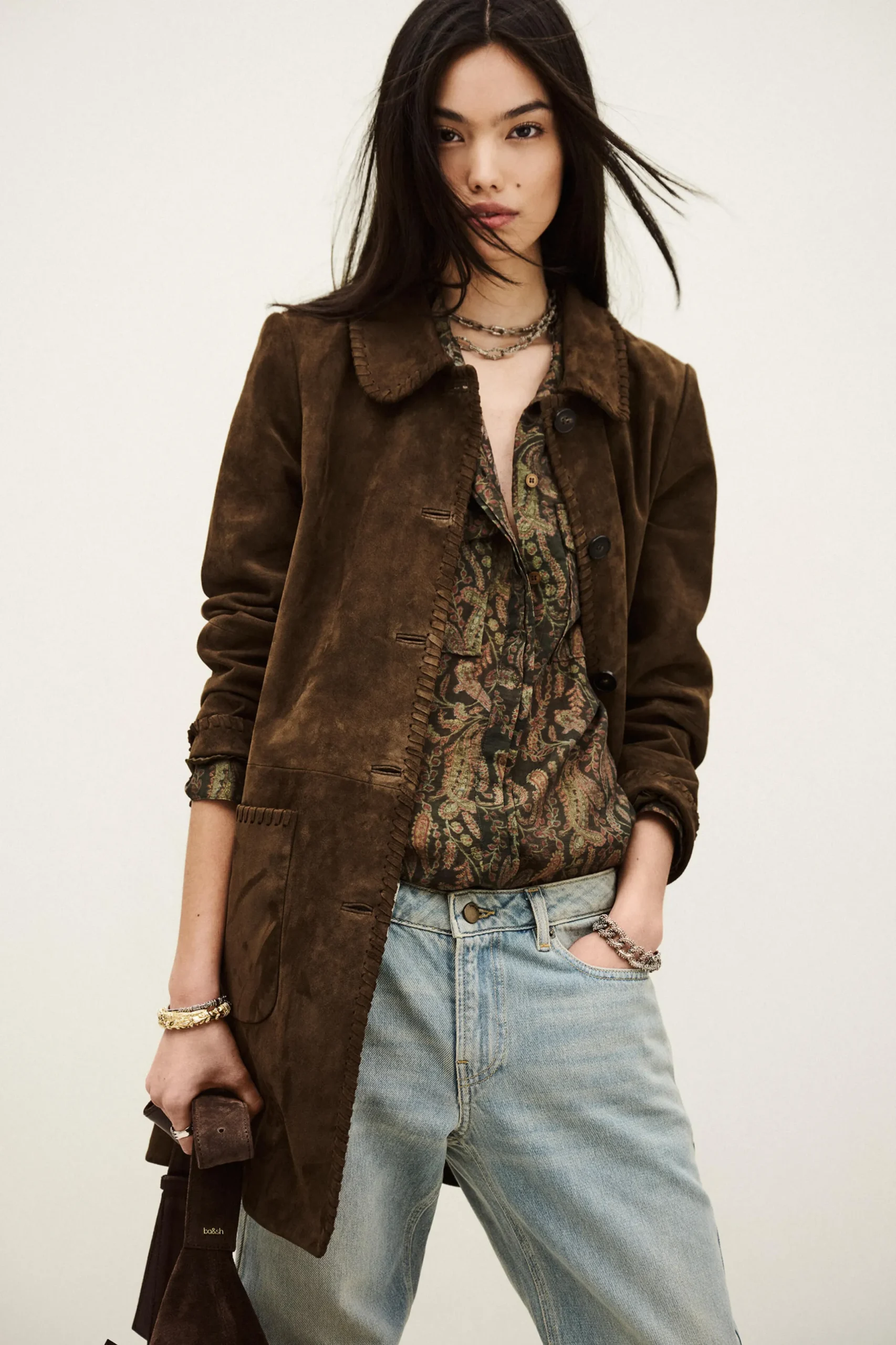 MAENA manteau daim long