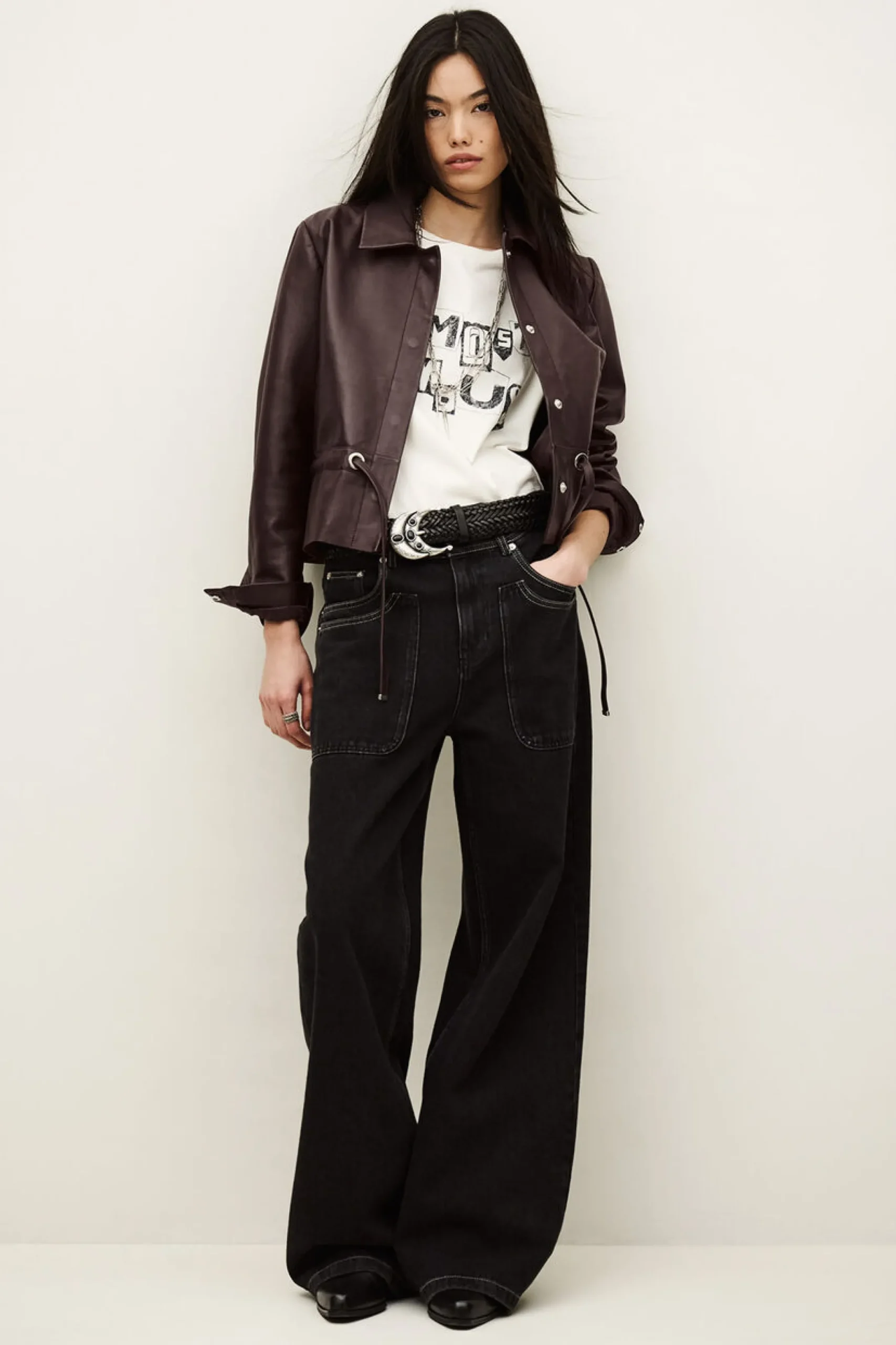 MANITA veste courte cuir