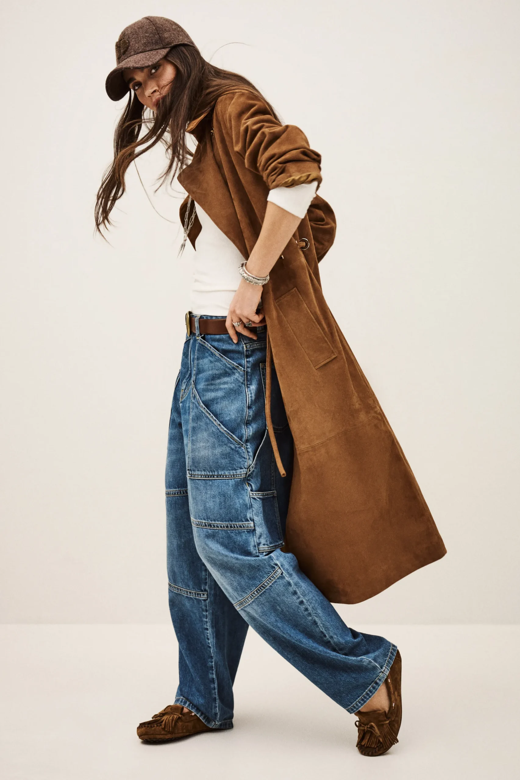 MATTE manteau long cuir