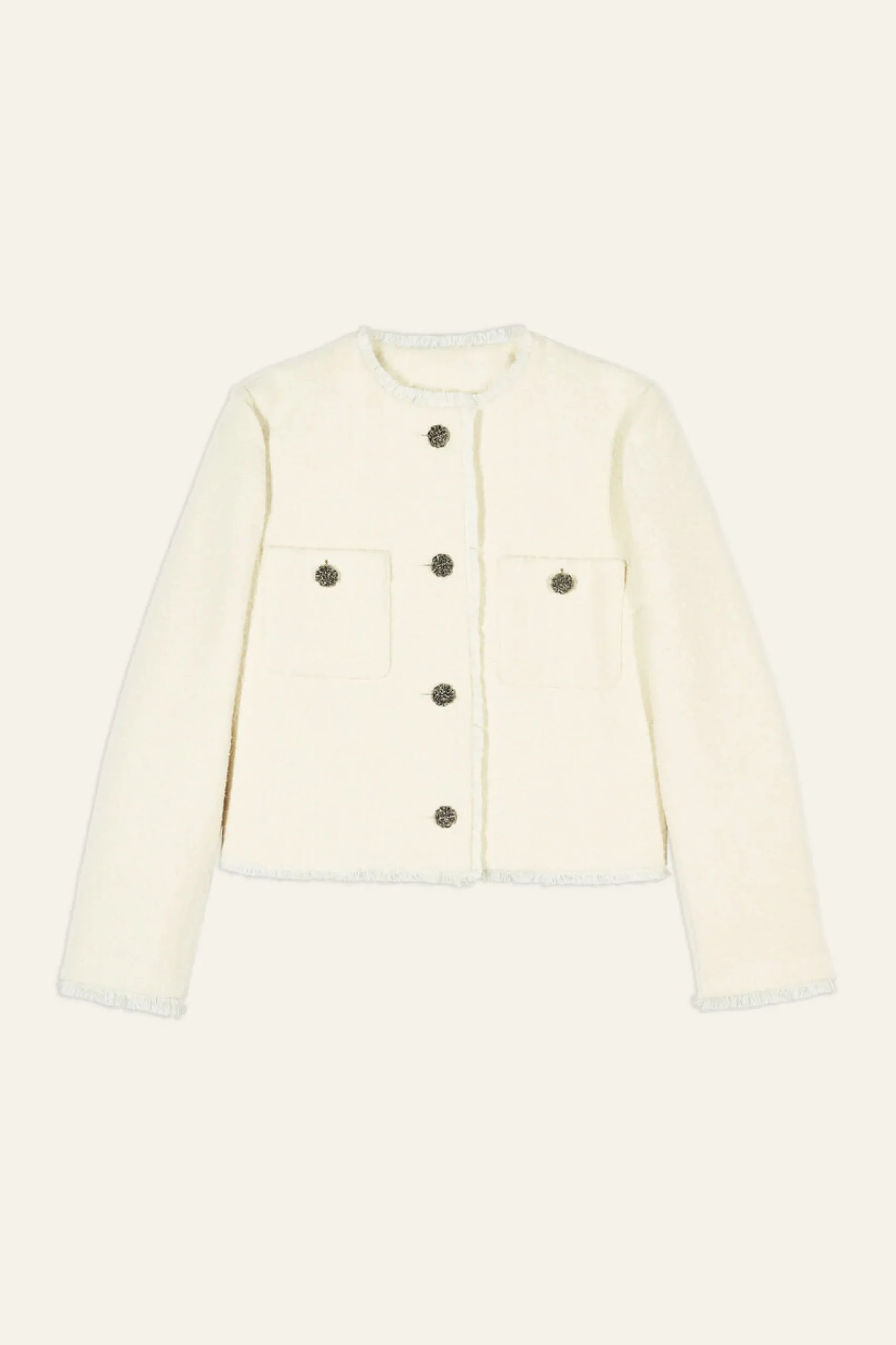 MERA veste bords effilochés