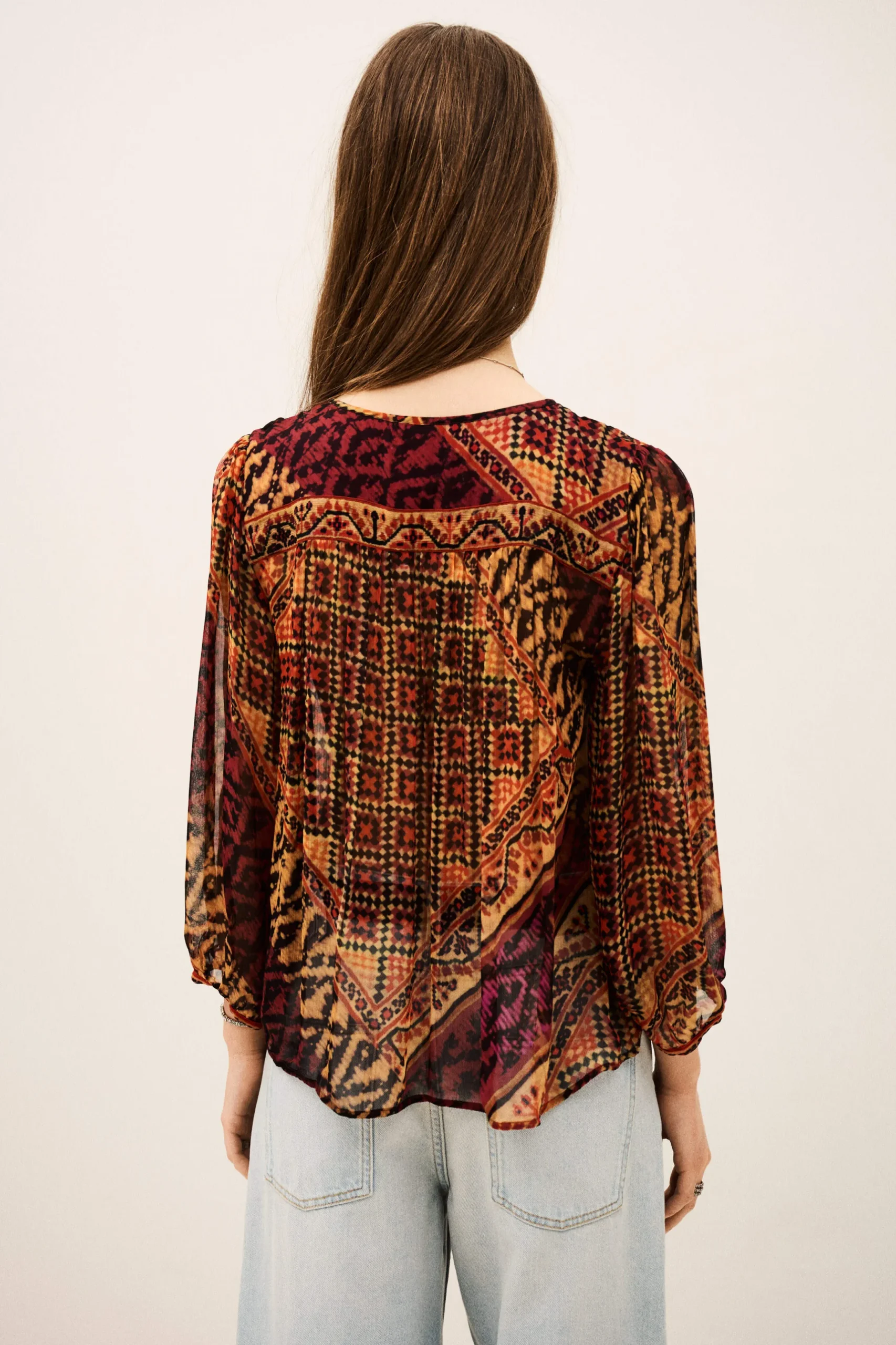 ODETTA blouse imprimée manches