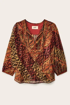 ODETTA blouse imprimée manches
