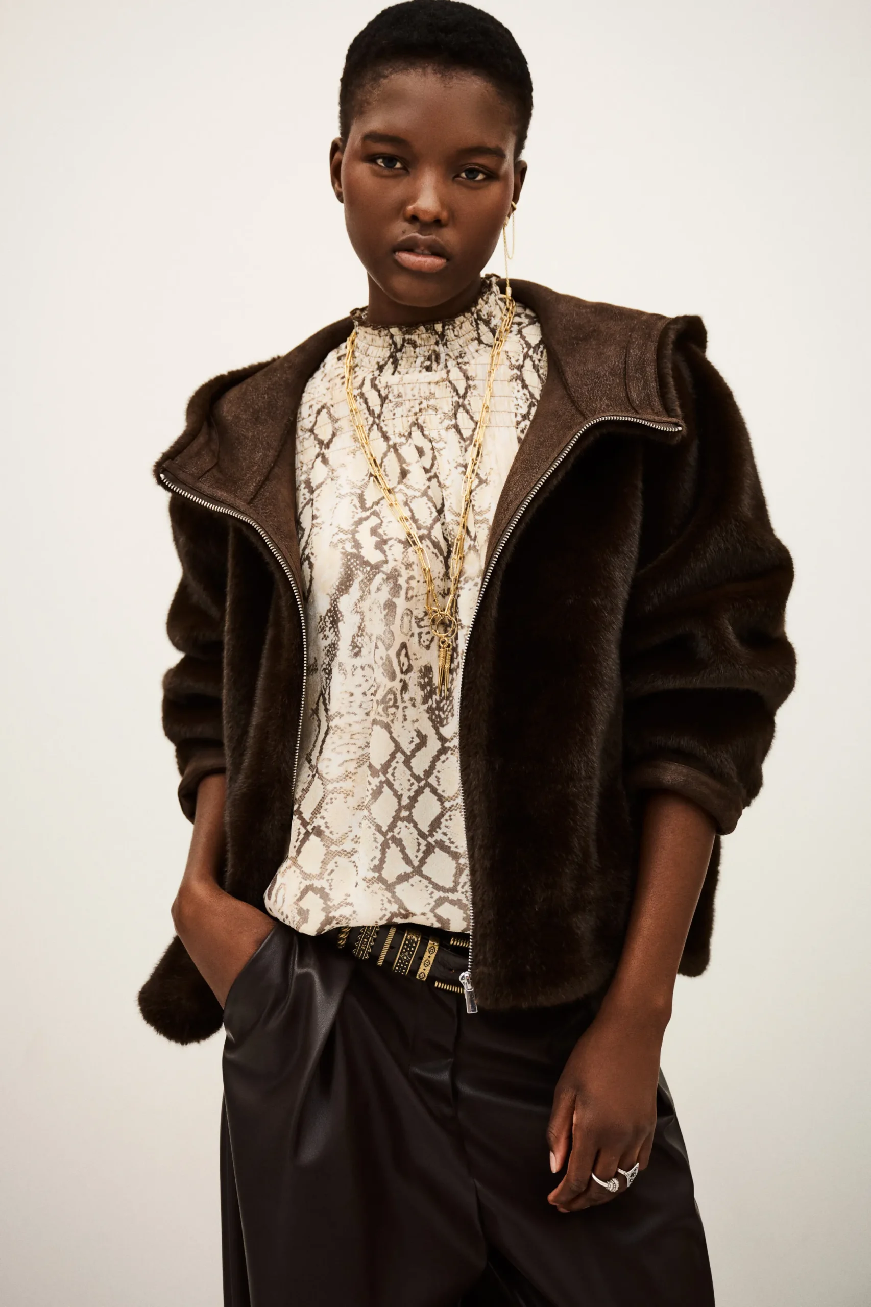 PANDY manteau fausse fourrure