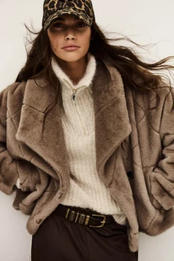 PINIE manteau fausse fourrure