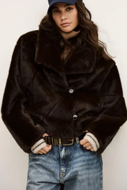 PINIE manteau fausse fourrure