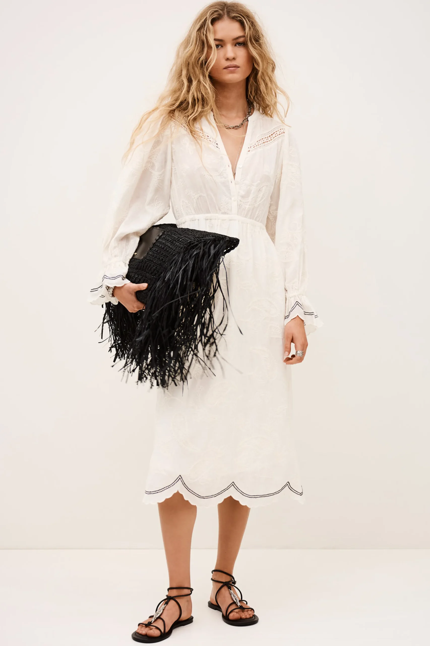 PRISCO robe midi jacquard