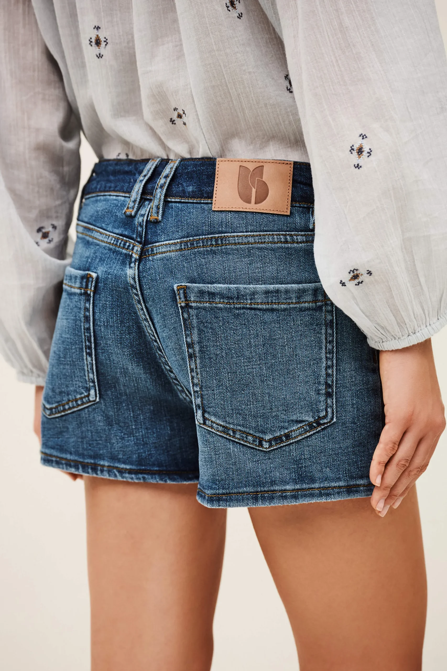 RIO short denim taille haute