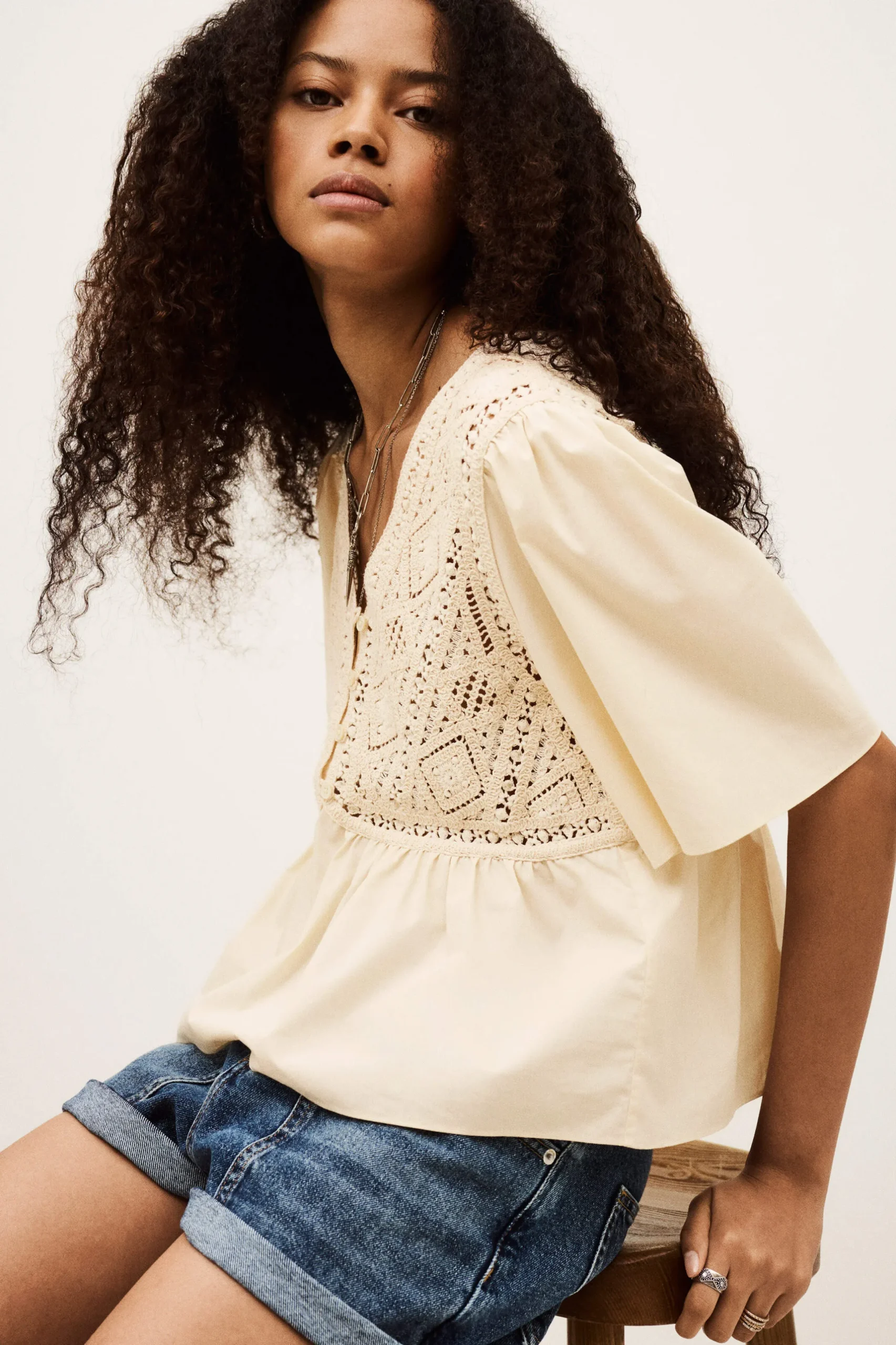 SALVI blouse manches courtes