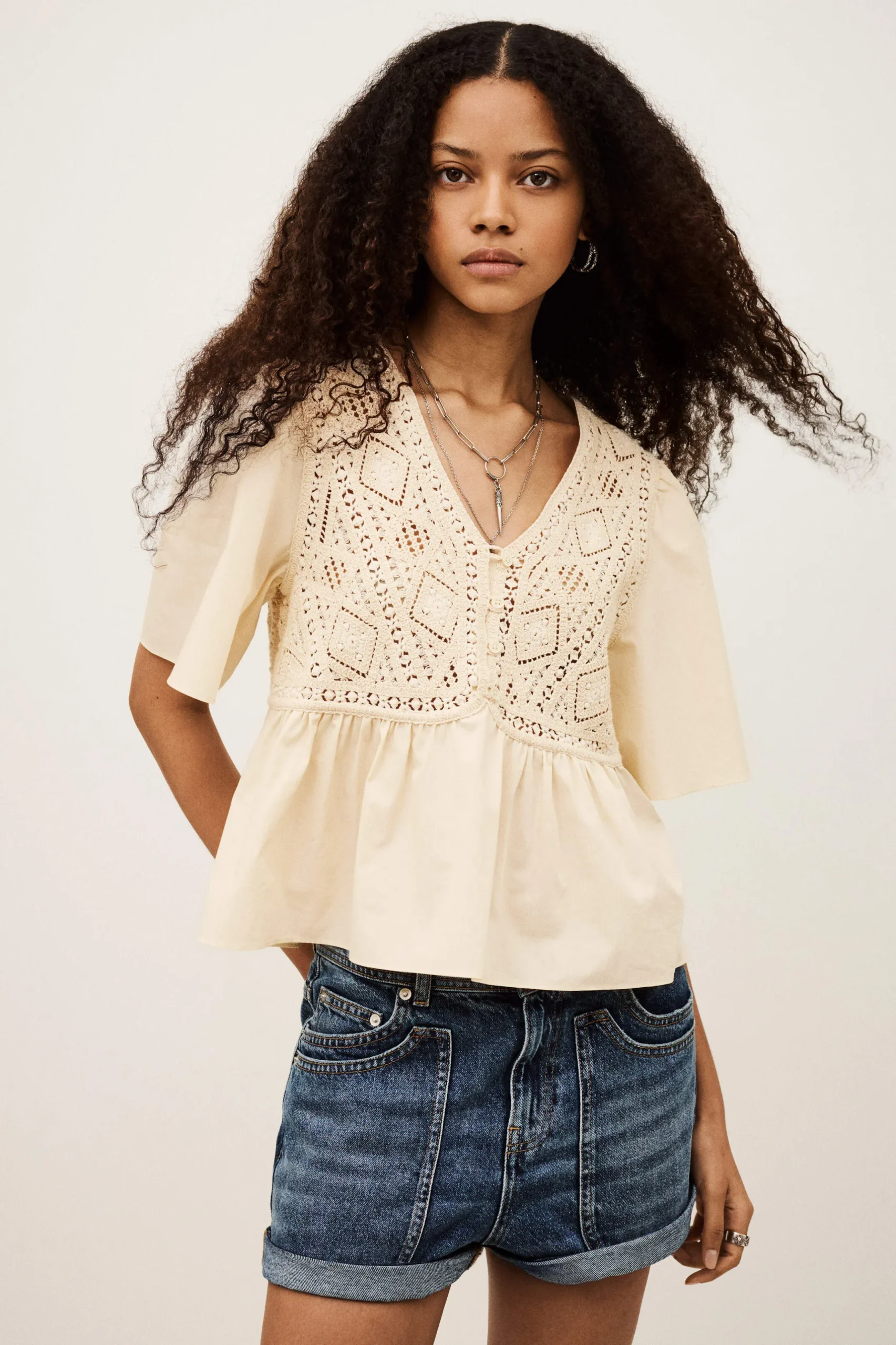 SALVI blouse manches courtes