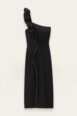 SILLA robe one shoulder a volant