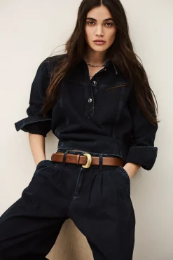 TAVY top denim droit