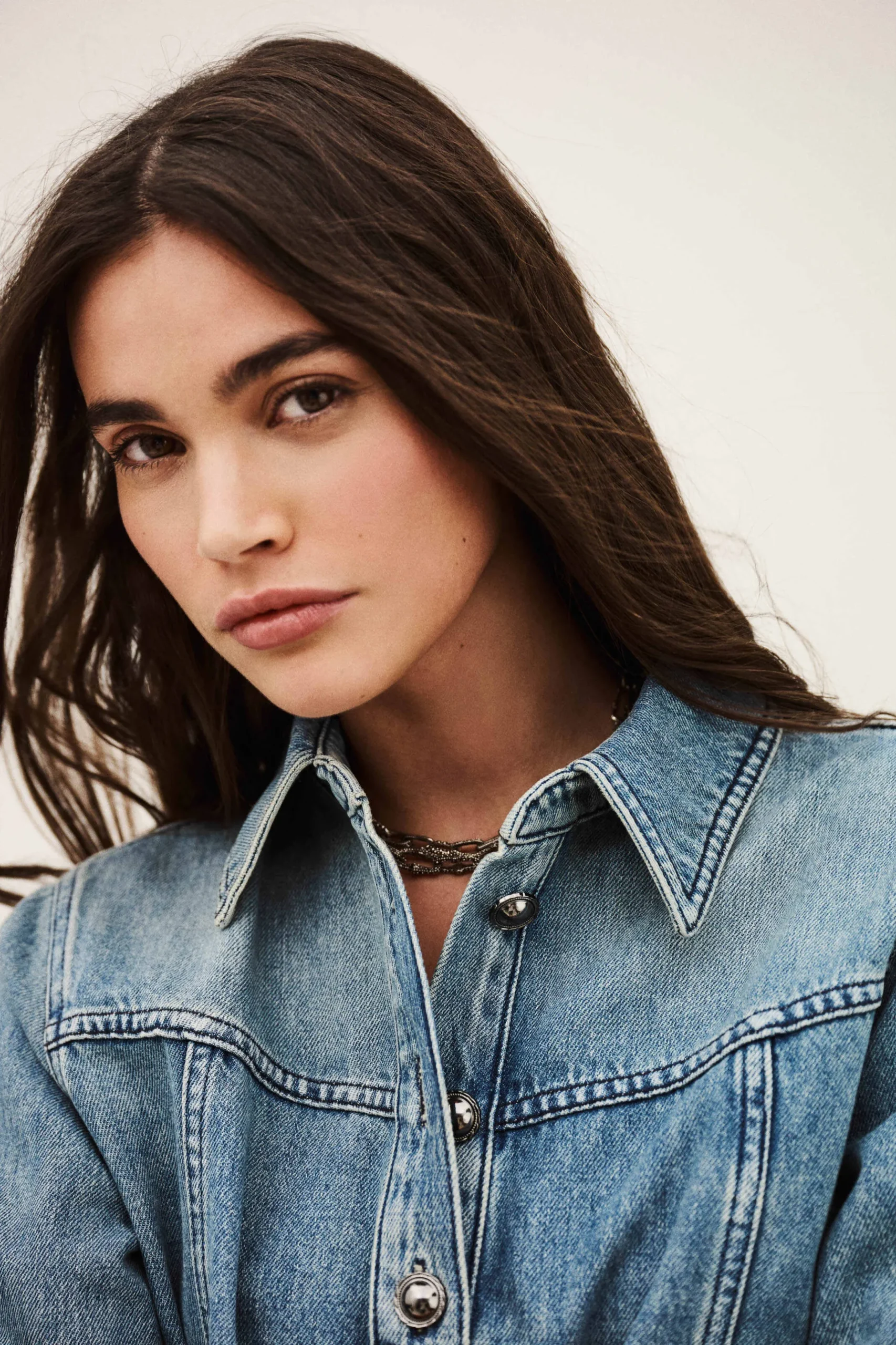 TAVY top denim droit