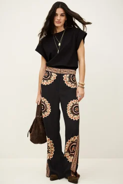 VALLA pantalon évasé imprimé