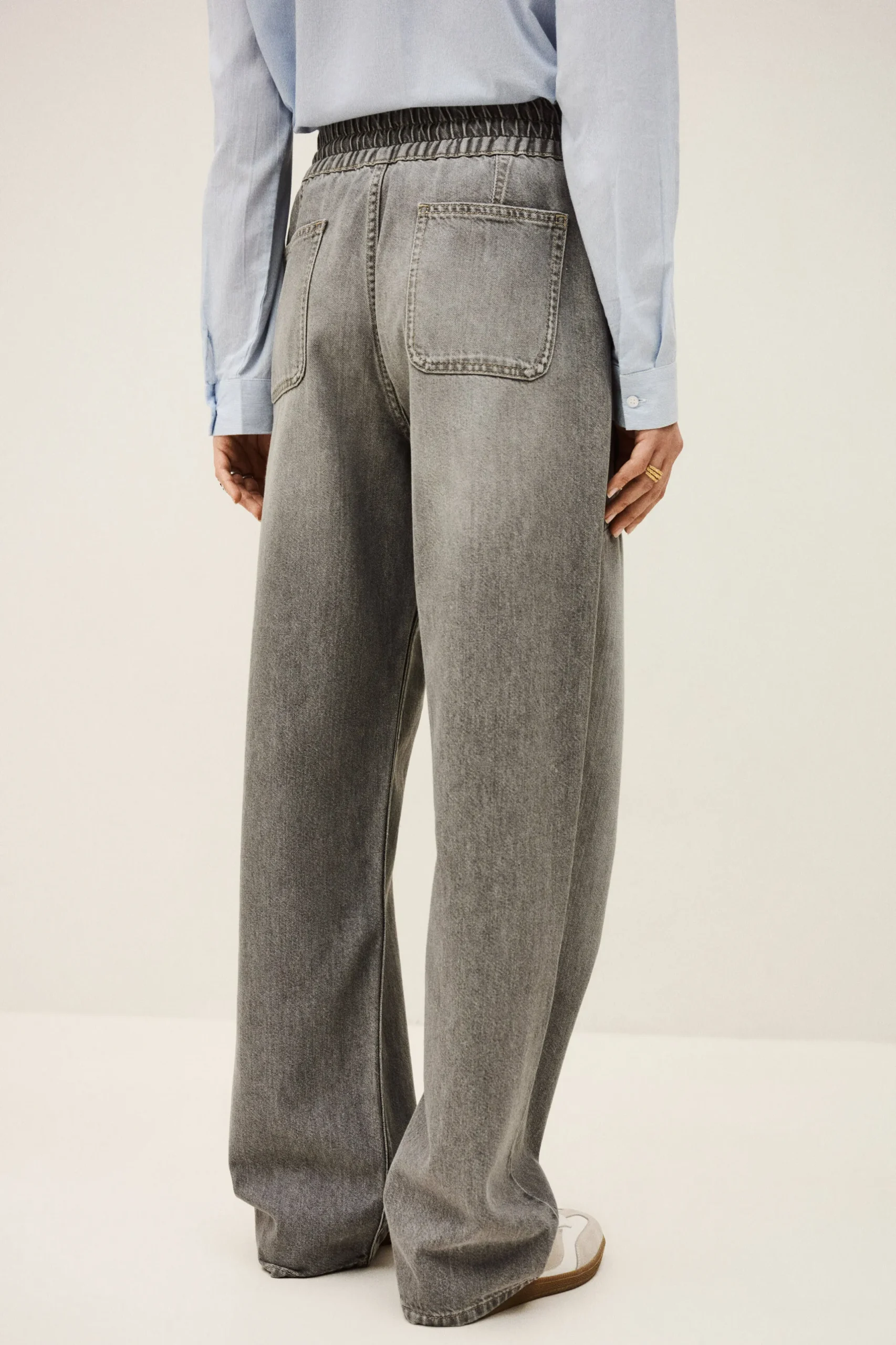 YIMA pantalon large évasé