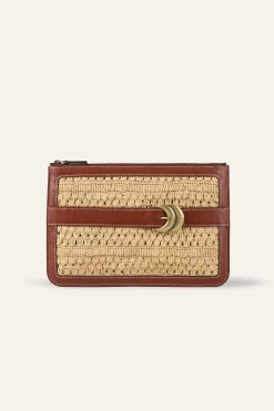 YOUYOU pochette raphia tressé